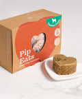 Luscious Lamb fresh dog food box and heart-shaped patty — Pip Eats