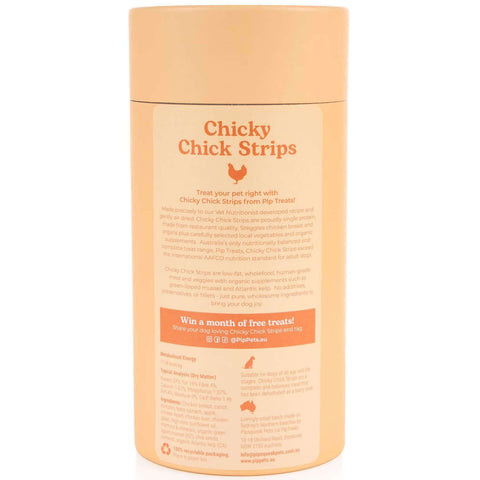 Chicky Chick Strips back of pack — ingredients and nutritional information — Pip Eats