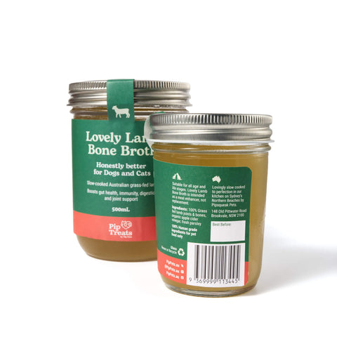Lovely Lamb Bone Broth back of pack — ingredients and nutritional information — Pip Eats